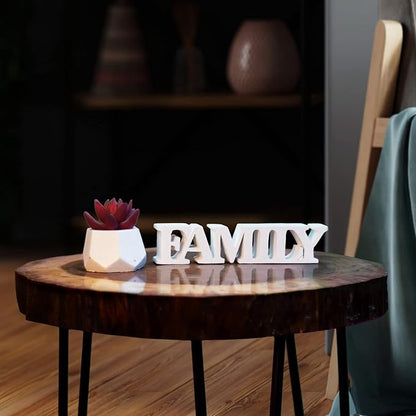 Family – White, Aesthetic Table Decor for Home or Office, Desk or Shelf. Quirky Room Decoration showpiece, Ideal for Birthday Gift, Corporate Gift, and Inspiring Wall Decor