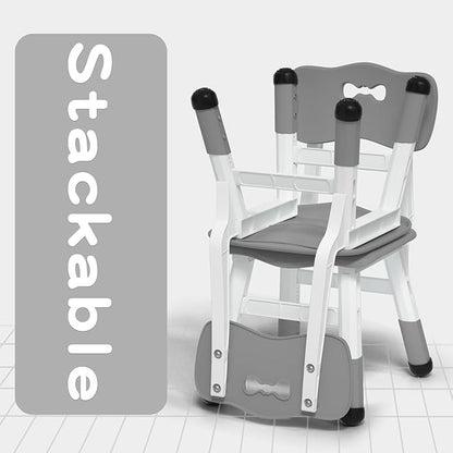 Adjustable Kid Chairs Indoor 3 Level Adjustable Suitable for Children Age 2-6. Maximum load-bearing 220LBS Suitable for Family Classroom and Nursery Child Seat Set (2-Pack-Dark Grey)