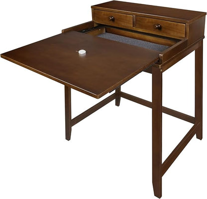 Casual Home Office Concealed Compartment Desk, Truffle Brown