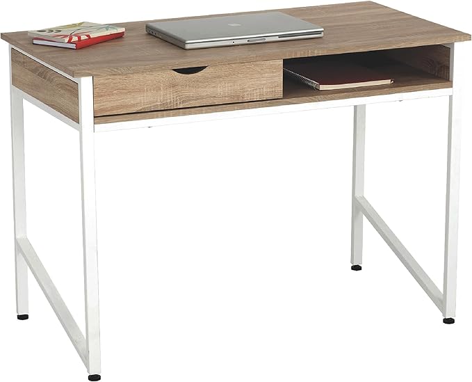 Safco Products 1950WH Studio Desk with Single Drawer Storage, White