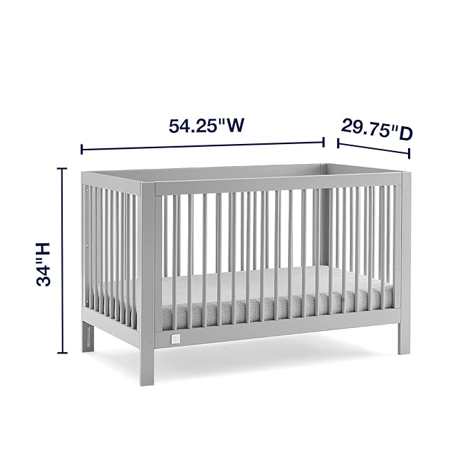 GAP babyGap Charlie 6-in-1 Convertible Crib - Greenguard Gold Certified, Grey