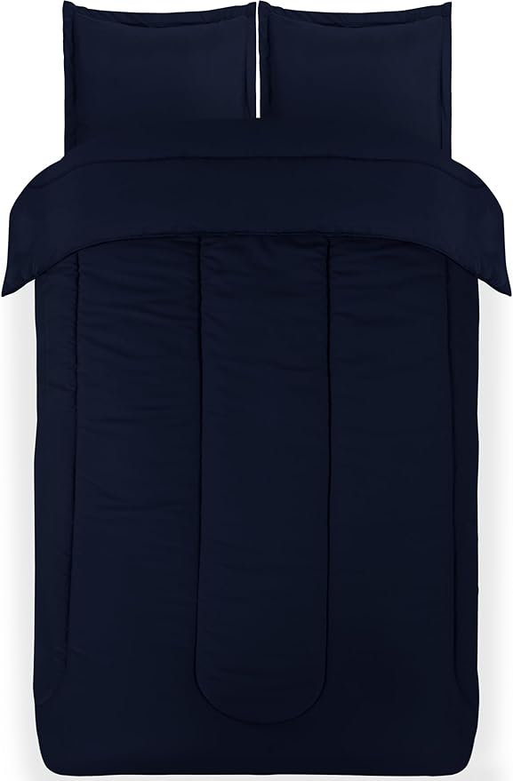Utopia Bedding All Season Navy Comforter Set with 2 Pillow Cases, 3 Piece Soft Brushed Microfiber Kids Bedding Set for Boys/Girls, Machine Washable (Twin, Pack of 6)