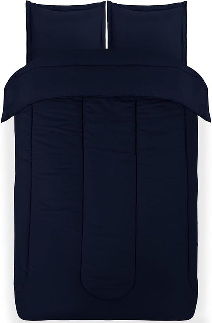 Utopia Bedding All Season Navy Comforter Set with 2 Pillow Cases, 3 Piece Soft Brushed Microfiber Kids Bedding Set for Boys/Girls, Machine Washable (Twin, Pack of 6)