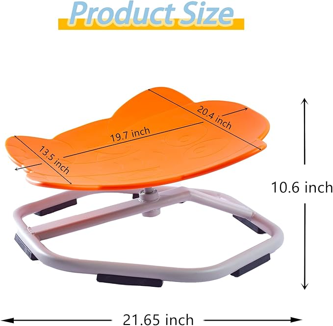 Autism Kids Swivel Chair, Spinning Chair for Kids Sensory, Kids Swivel Chair Sensory, Sensory Toy Chair, Carousel Spin Sensory Chair, Training Body Coordination (Orange)