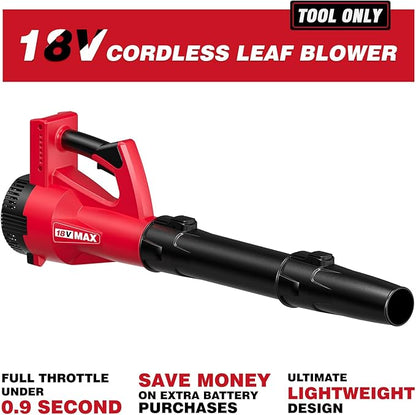 Leaf Blower Cordless for MilWaukee m18 Battery, 125-MPH 450-CFM Cordless Leaf Blower, Battery Powered Leaf Blowers for Town Care, Patio, Blowing Leaves and Snow (Battery Not Included, Only Tool)