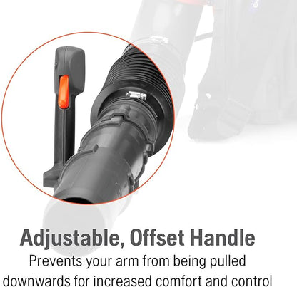 Husqvarna 360BT Gas Leaf Blower, 65.6-cc 3.81-HP 2-Cycle Backpack Leaf Blower with 890-CFM, 232-MPH, 30-N Powerful Clearing Performance and Load-Reducing Harness