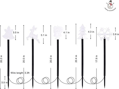 BRIGHTDECK Solar Christmas Pathway Lights Outdoor Decorations, Landscape Lights Waterproof Led Garden Stake Lights for Walkway Yard Lawn Porch Holiday Decor 5-Pack