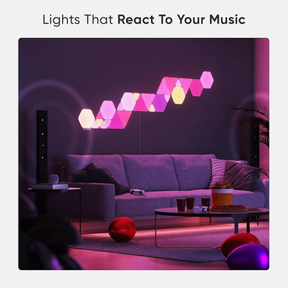 Nanoleaf Shapes WiFi and Thread Smart RGBW 16M+ Color LED Dimmable Gaming and Home Decor Wall Lights Smarter Kits Hexagons Smarter Kit (7 Pack)
