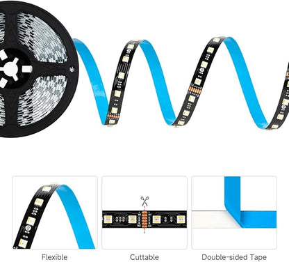 BTF-LIGHTING RGBCCT 5 Colors in 1 LED 5050SMD RGBWW RGB+Dimmable Tunable Color Temperature 2700K-6500K 16.4ft 60LEDs/m 300LEDs DC12V Multi-Colored Lights IP30 for Decoration(No Adapter or Controller)