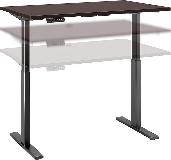 Bush Business Furniture Move 60 Electric Ergonomic Sit-Stand Computer Table for Home and Professional Office, 48W x 24D, Mocha Cherry