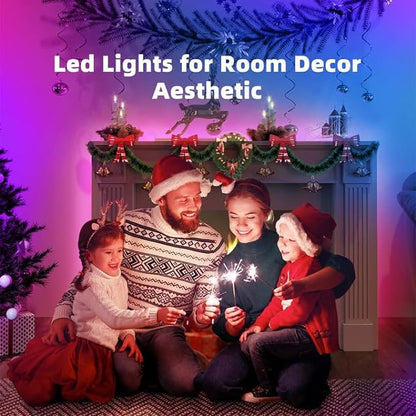 TJOY 100ft Kids Bluetooth LED Strip Lighting, Color Changing Lights for Bedroom, Music Sync RGB Tape Lighting with Child Remote, LED Lights for Room Decor Aesthetic Indoor(50ftx2)