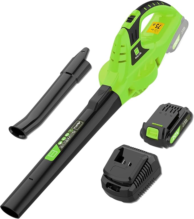 Leaf Blower Cordless, 21V Handheld Electric Leaf Blower with Battery and Charger, Lightweight Battery Powered Leaf Blowers for Lawn Care,Patio,Yard,Sidewalk
