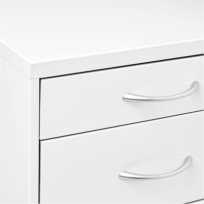 OSP Home Furnishings HPB Heavy Duty 3-Drawer Metal File Cabinet for Standard Files and Office Supplies, White Finish