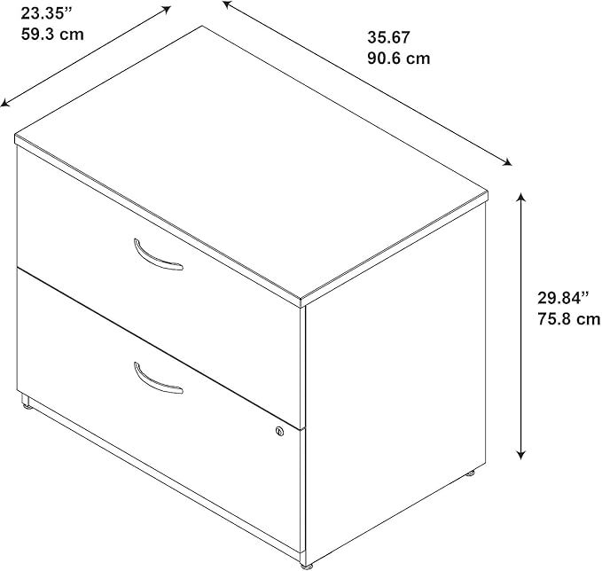 Bush Business Furniture Series C 2 Drawer Lateral File Cabinet, Locking Document Storage for Home or Professional Office, Mocha Cherry