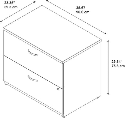 Bush Business Furniture Series C 2 Drawer Lateral File Cabinet, Locking Document Storage for Home or Professional Office, Mocha Cherry
