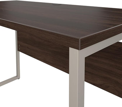 Bush Business Furniture Hybrid 72W x 30D Computer Table Desk with Metal Legs in Black Walnut