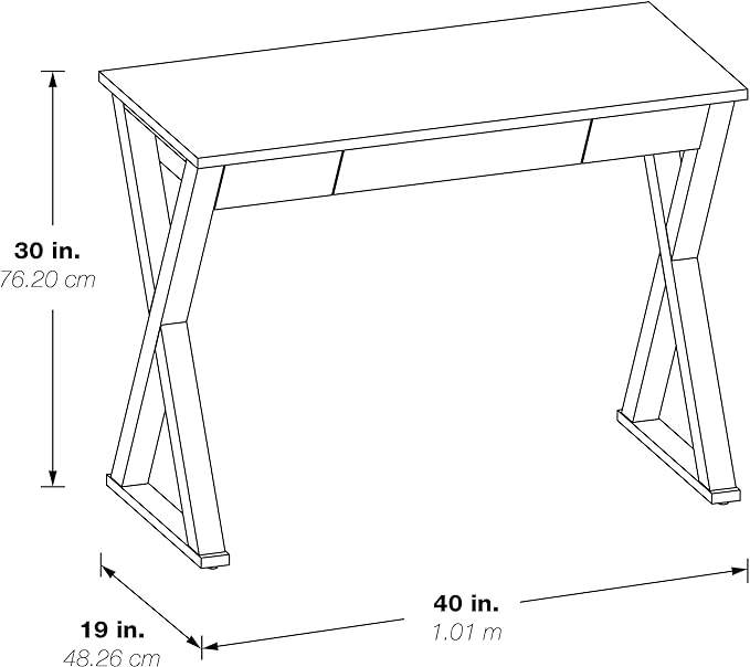 OSP Home Furnishings Marna Modern Writing Home Office Desk with Drawer, Weathered White Finish