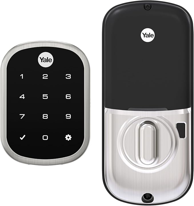 Yale Security Deadbolt Lock, Satin Nickel Keyless Non-Connected Entry Door Lock with Digital Keypad Touchscreen for Code Entry, ‎YRD256-NR-619