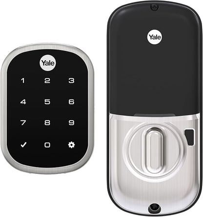 Yale Security Deadbolt Lock, Satin Nickel Keyless Non-Connected Entry Door Lock with Digital Keypad Touchscreen for Code Entry, ‎YRD256-NR-619