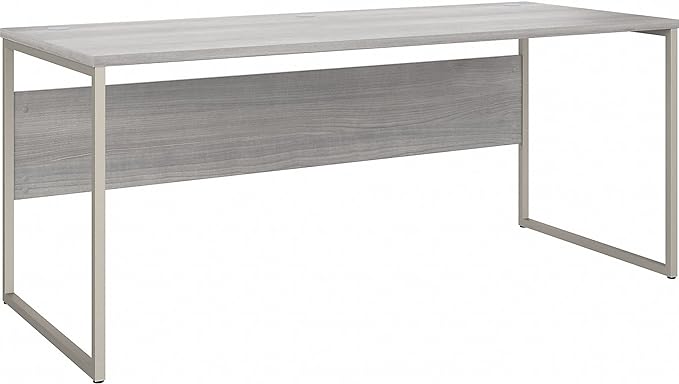 Bush Business Furniture Hybrid 72W x 30D Computer Table Desk with Metal Legs in Platinum Gray