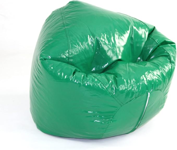 Wet Look Vinyl Bean Bags, Jr Child, Green