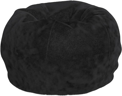 Flash Furniture Dillon Small Black Furry Bean Bag Chair for Kids and Teens