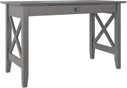 AFI 48" Solid Wood Writing Desk - Sturdy X Design - Home Office Desk with Drawer - Laptop Computer Work Study Table Grey