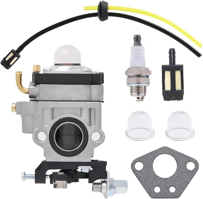 WYK-74 Carburetor for Husqvarna 145BT Kawasaki TE45DX Blower Walbro WYK-74-1 with Fuel Filter Spark Plug Fuel Line Kit