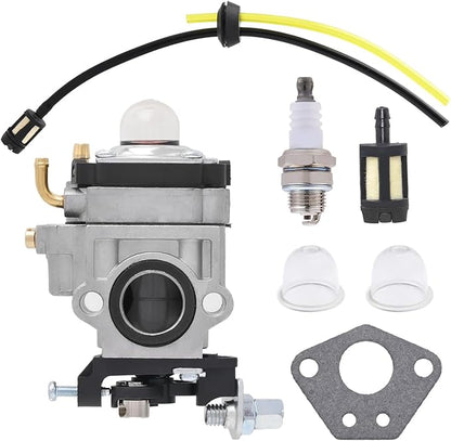 WYK-74 Carburetor for Husqvarna 145BT Kawasaki TE45DX Blower Walbro WYK-74-1 with Fuel Filter Spark Plug Fuel Line Kit