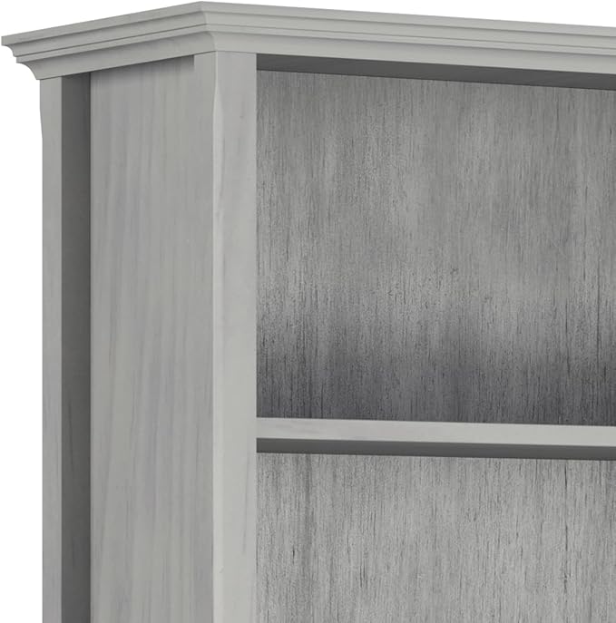 SIMPLIHOME Amherst SOLID WOOD 30 Inch Wide Transitional 5 Shelf Bookcase in Fog Grey, for The Living Room, Study Room and Office