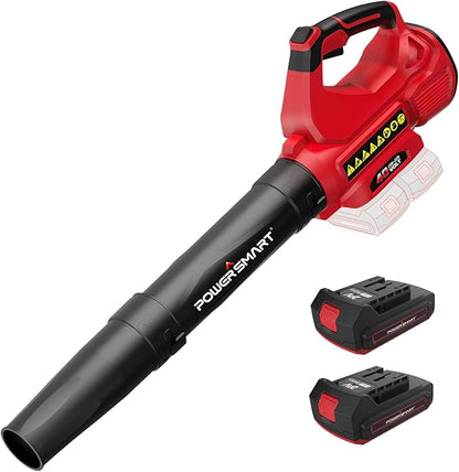 PowerSmart 40V Cordless Leaf Blower, Powerful 450CFM 130MPH Performance with 2X 2.0Ah Batteries & Chargers Included, for Quick & Easy Lawn Care (DB2201B)