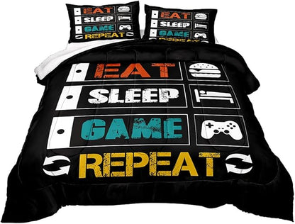 Gaming Comforter for Boys Teen,Game Contoller Bedding Set for Boys Kids,Down Alternative Comforter for All Season,Gamer Home Decor for Boys Comforter Set (Comforter-Game33, Queen)