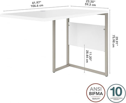 Bush Business Furniture Hybrid Desk Return/Bridge, 42W x 24D, White