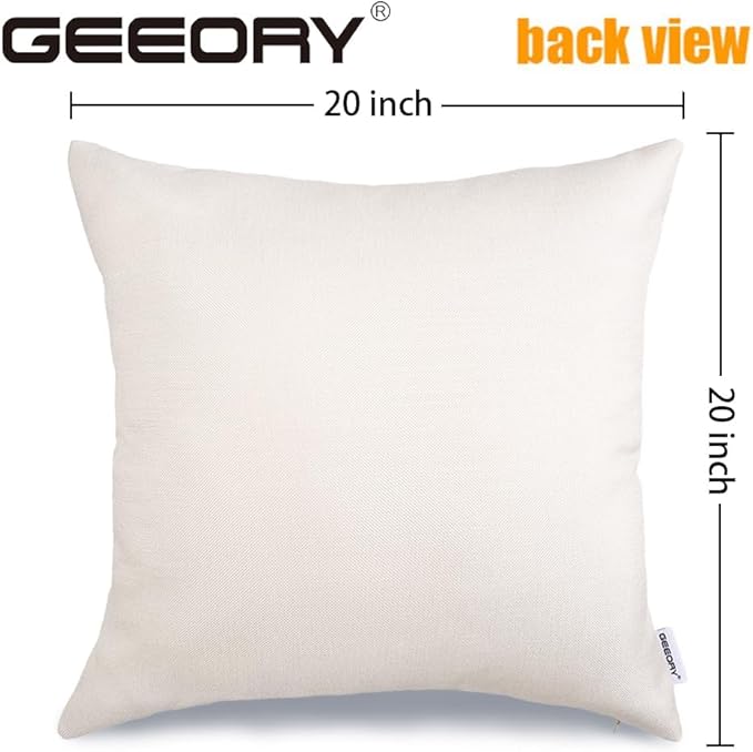 GEEORY Christmas Pillow Covers 20 x 20 Inch Set of 4, Striped Wooden Tree Snow Sleigh Merry Bright Xmas Holiday Decor Decorative Throw Cushion Case Decoration for Home Party Sofa Couch (Brown)