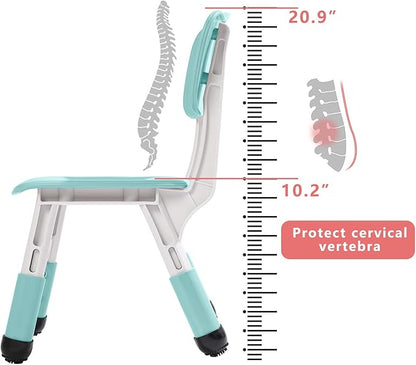 Adjustable Kid Chairs Indoor 3 Level Adjustable Suitable for Children Age 2-6. Maximum load-bearing 220LBS Suitable for Family Classroom and Nursery Child Seat Set (2-Pack-Mint Green)