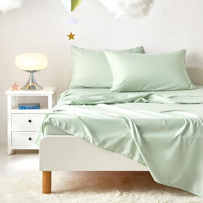 Wake In Cloud - Dinosaur Bedding Set for Boys, Cute Colorful Dinosaur Comforter Set with Sheets, 5 Pieces Kids Bed in a Bag, Cream Green, Twin Size