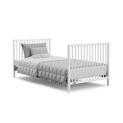Graco Teddi 4-in-1 Convertible Mini Crib with Bonus Water-Resistant Mattress (White) – GREENGUARD Gold Certified, 2.75-Inch Mattress Included, Convenient Size, Easy 30-Minute Assembly