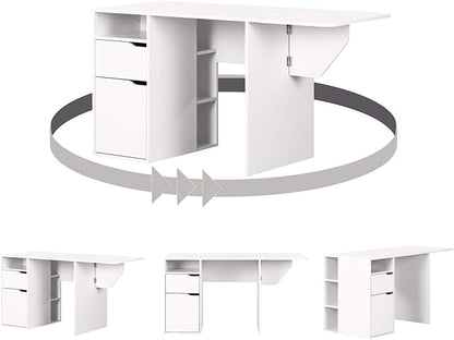 South Shore Crea Expandable Craft Table-Pure White
