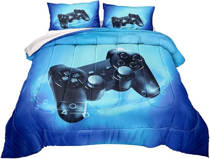 Gaming Comforter for Boys Teen Game Contoller Bedding Set for Kids Down Alternative Comforter for All Season Gamer Home Decor for Comforter Set Twin Size,1 Comforter with 1 Pillowcase
