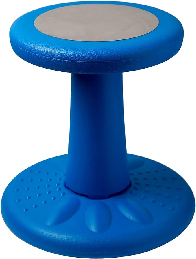 Studico ActiveChairs Kids Wobble Stool, Flexible Seating for Preschool & Elementary Classrooms, Improves Focus, Posture & ADHD/ADD, 14" Active Desk Chairs, Ages 3-7, Blue