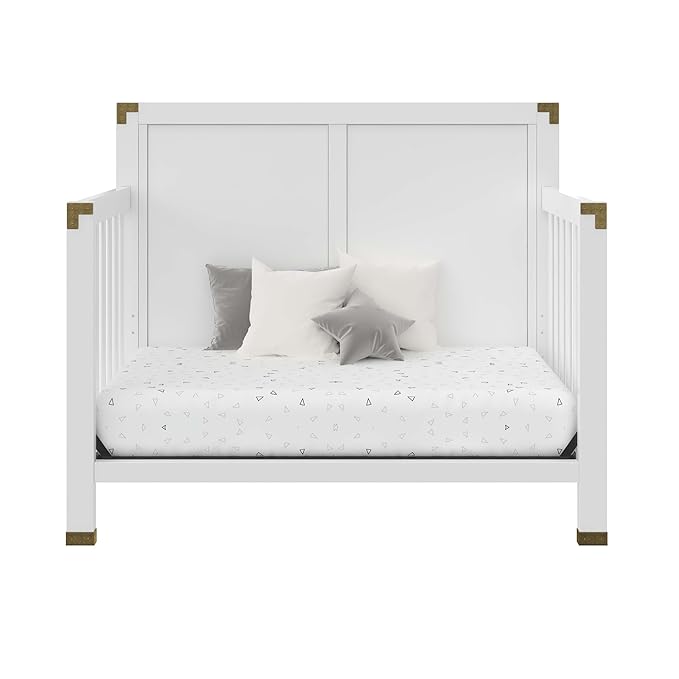 Baby Relax Miles 5-in-1 Convertible Crib, Nursery Furniture, Classic White