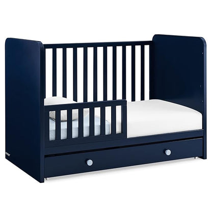 GAP babyGap Graham 4-in-1 Convertible Crib with Storage Drawer - Greenguard Gold Certified, Navy/Light Blue