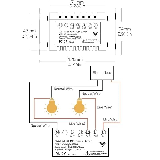 MOES 2.4GHz WiFi Wall Touch Smart Switch Neutral Wire Required, 3 Way Multi-Control, Glass Panel Light Switch Work with Smart Life/Tuya App, RF433 Remote Control, Alexa and Google Home Black 1 Gang