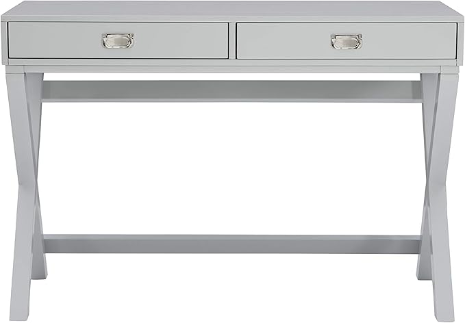 Linon Grey 2-Drawer Writing Jaycee Desk