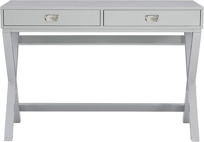 Linon Grey 2-Drawer Writing Jaycee Desk