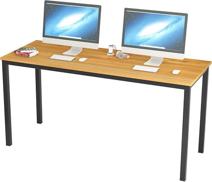 soges 63 Inch Long Computer Desk Home Office Table Writing Desk Study Table Gaming Table Computer WorkstationsTeak GCP2AC3-160TB