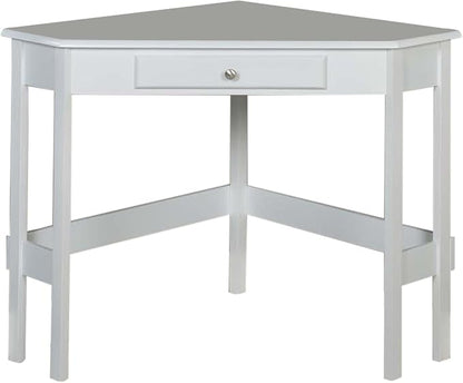 Kings Brand Furniture - Hastings Wood Home & Office Corner Desk with Drawer, White