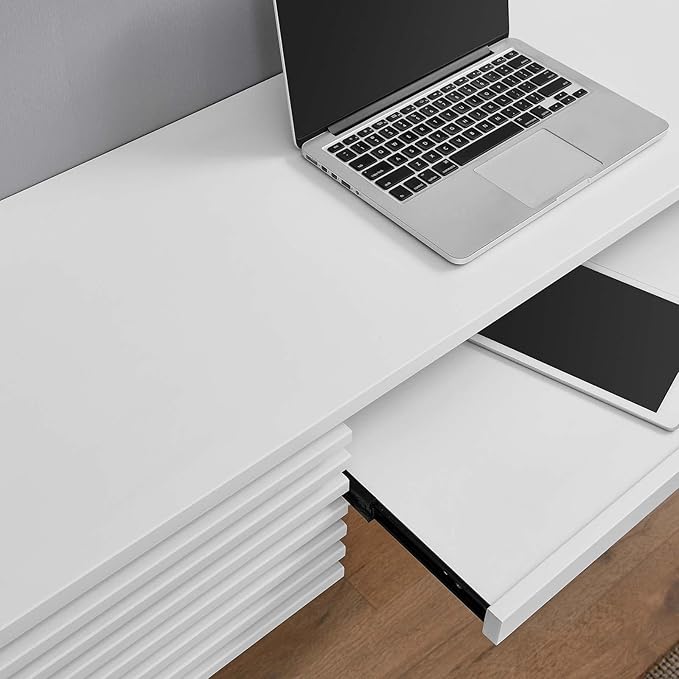 Modway Render Mid-Century Modern, Wall Mount Office Desk, White