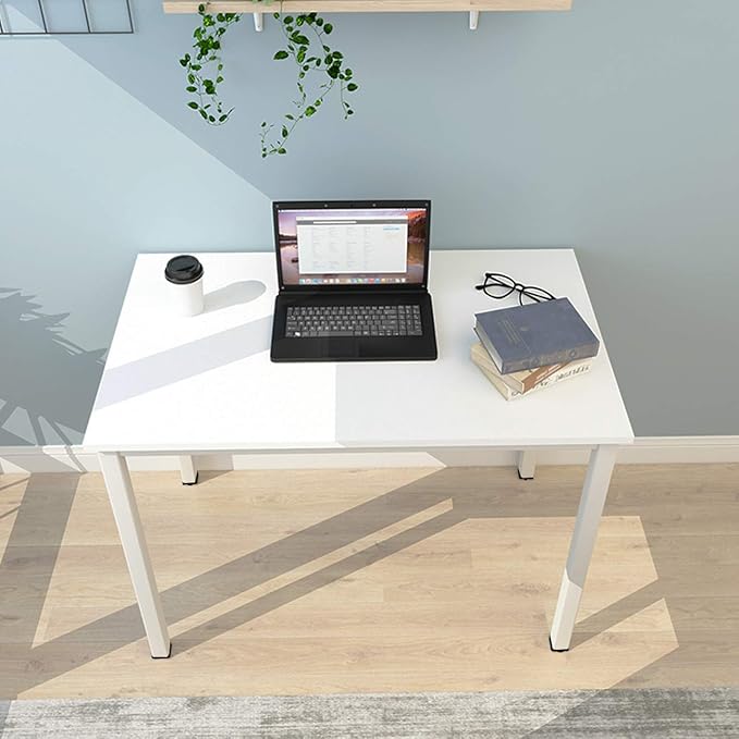 SogesGame Small Computer Desk, 39.4 inches Small Office Desk Computer Table Study Writing Desk Workstation for Home Office,White
