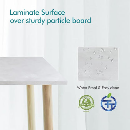 Kaboon Universal Tabletop 59.1"x23.62", Solid One-Piece Melamine Table Top, Double Desk L-Desk DIY, Home and Office Countertop, White Rock